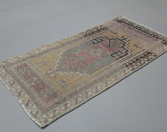 40 x 90 cm liten turkisk matta, mini vintagematta, liten matta, heminredning, söt matta, dörrmatta, badrumsmatta, hallmatta, boho dörrmatta