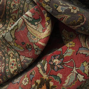 9&#39;7x12&#39;8 ft, HANDWOVEN VINTAGE PERSIAN Area Rug, Rugs for Living Room, Dining Room Rug, Bedroom Rug, Persian Arts, Floral Rug, Wool, Decor