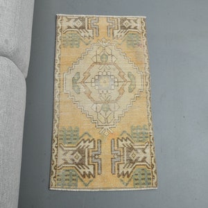 1&#39;4 x 2&#39;7 Ft Turkish Small Rug, Mini Rug, Small Rug, Wool Rug, Throw Rug, Entryway Rug, Kitchen Rug, 1x3 Rug, Orange Beige Rug, Welome Mat