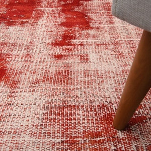 6&#39; x 8&#39;9 Ft Handmade Turkish Rug, 6x9 Rug, Wool Rug, 6x9 Turkish Rug, Living Room Rug, One-of-a-Kind Area Rug, Floor Rug, Solid Red Rug