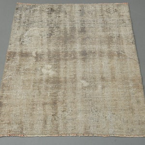 2.7x3.3 Ft Small Rug, Turkish Vintage Oushak Rug, Door Mat, Bath Mat, Handmade Wool Mini Rug, 3x3 Kitchen Rug, Shabby Chic, Welcome Mat