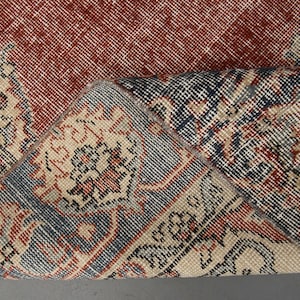 2.8x8.6 ft, ORIENTAL TURKISH RUNNER Rug, Eclectic Runner Rug, Tribal Rug, Washable, Hallway Decor Runner, Kitchen Decor, Red Oushak Runner