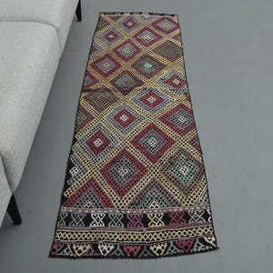 2 x 6&#39;8 Ft Vintage Runner Rug, Turkish Rug, Small Runner Rug, Farmhouse Decor, Area Rug, 2x7 Runner Rug, Room Decor, Bedroom Rug, Colorful