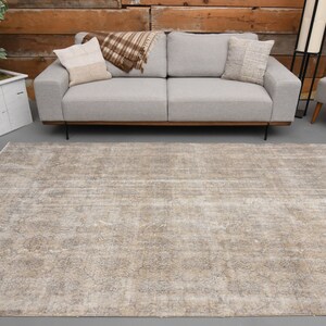 5&#39;5 x 9&#39;3 Ft Vintage Area Rug, Living Room Rug, Dining Room Rug, Turkish Area Rug, Handmade Rug, Neutral Area Rug, 5x9 Rug, Floor Rugs