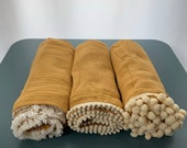 Sets of 3 Muslin Swaddle Blanket Muslin Baby Blanket Mustard Color Fringed Muslin Swaddle Muslin Gift Set For Baby Newborn Swaddle