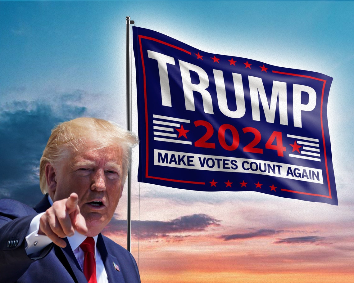 Trump 2024 Make Votes Count Again Flag Donald Trump House Etsy