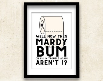 Impression des paroles de Mardy Bum des Arctic Monkeys : décoration de salle de bain (affiche imprimable A4)