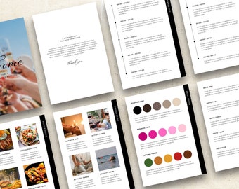 Itinéraire du week-end de l'enterrement de vie de jeune fille avec chronologie, codes vestimentaires et plus encore (modèle A5 modifiable personnalisé)