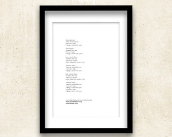 Impression des paroles d'Elvis Presley : cadeau de chanson de mariage personnalisé (modèle A4 éditable)