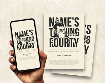 Modèle d'invitation pour 40e anniversaire grincheux (A5 et numérique)