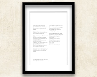 Poster del testo della canzone del 1975, regalo di anniversario personalizzato (modello di stampa modificabile)