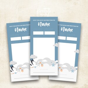 Modèle personnalisé modifiable de carte de conseils et de prédictions pour la douche de bébé (taille DL)