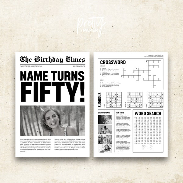50th Birthday Party Program Template Etsy