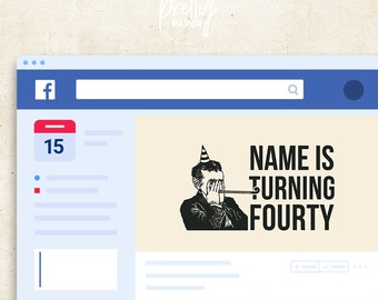 Couverture de l'événement Facebook pour 40e anniversaire de Grumpy Old Man (modèle modifiable)