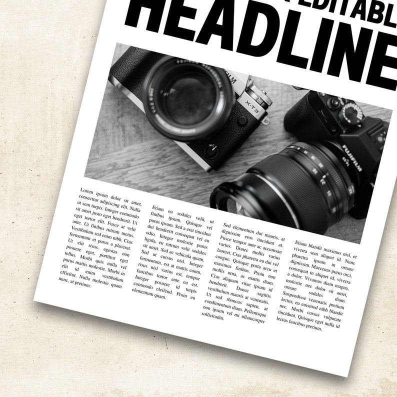 Newspaper Announcement Headline News Editable Print Template Etsy