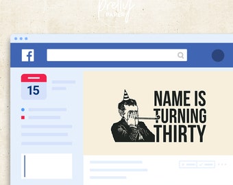 Couverture de l'événement Facebook du 30e anniversaire de Grumpy Old Man (modèle modifiable)