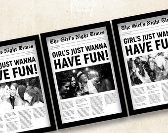 Girls Night "Girls Just Wanna Have Fun" Editable Print Template (A4 Personalised Poster)