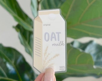 Oat Milk Clear Sticker | milk sticker | vegan sticker | vegetarian | vegan love | plant based | laptop sticker | gift | oatmilk decal