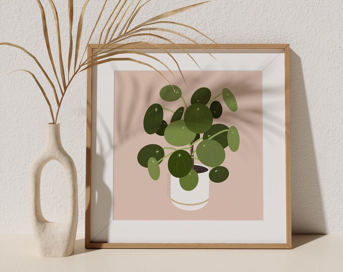 Pilea Peperomioides Art Print || Plant Mom || Plant Lady || Plant Print ...