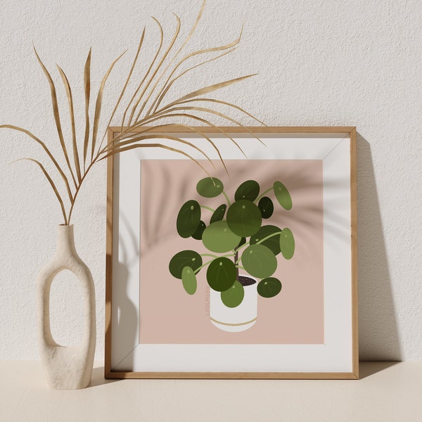 Pilea Peperomioides Kunstdruk || plantenmama || plantendame || plantenafdruk || plantenliefhebber || Chinese geldplant || stedelijke jungle || kamerplant