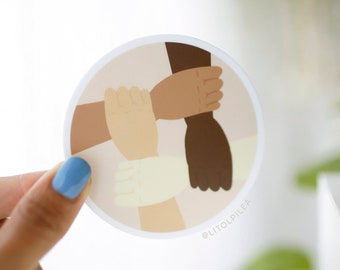 Unity and Acceptance Matte Sticker | POC sticker, melting pot, BLM, equality sticker, friendship sticker, community, laptop water bottle