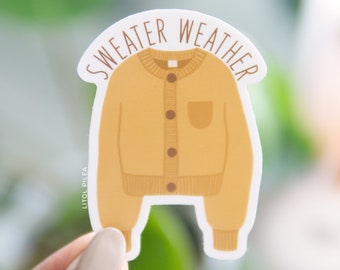 Sweater Weather Waterproof Sticker | sweater sticker | fall sticker | autumn sticker | fall season | October sticker | cozy weather | winter