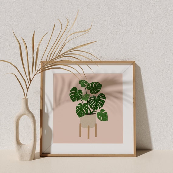 Monstera Deliciosa Art Print || plant mom || plant lady || plant print || plant lover || monstera plant || urban jungle || house plant ||