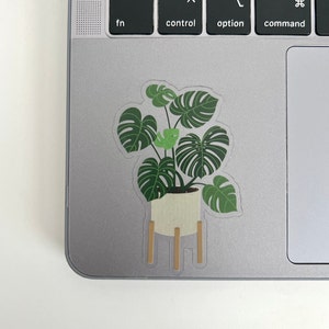 Clear Monstera Deliciosa Waterproof Sticker monstera sticker plant sticker plant lover houseplant plant mom sticker laptop image 3