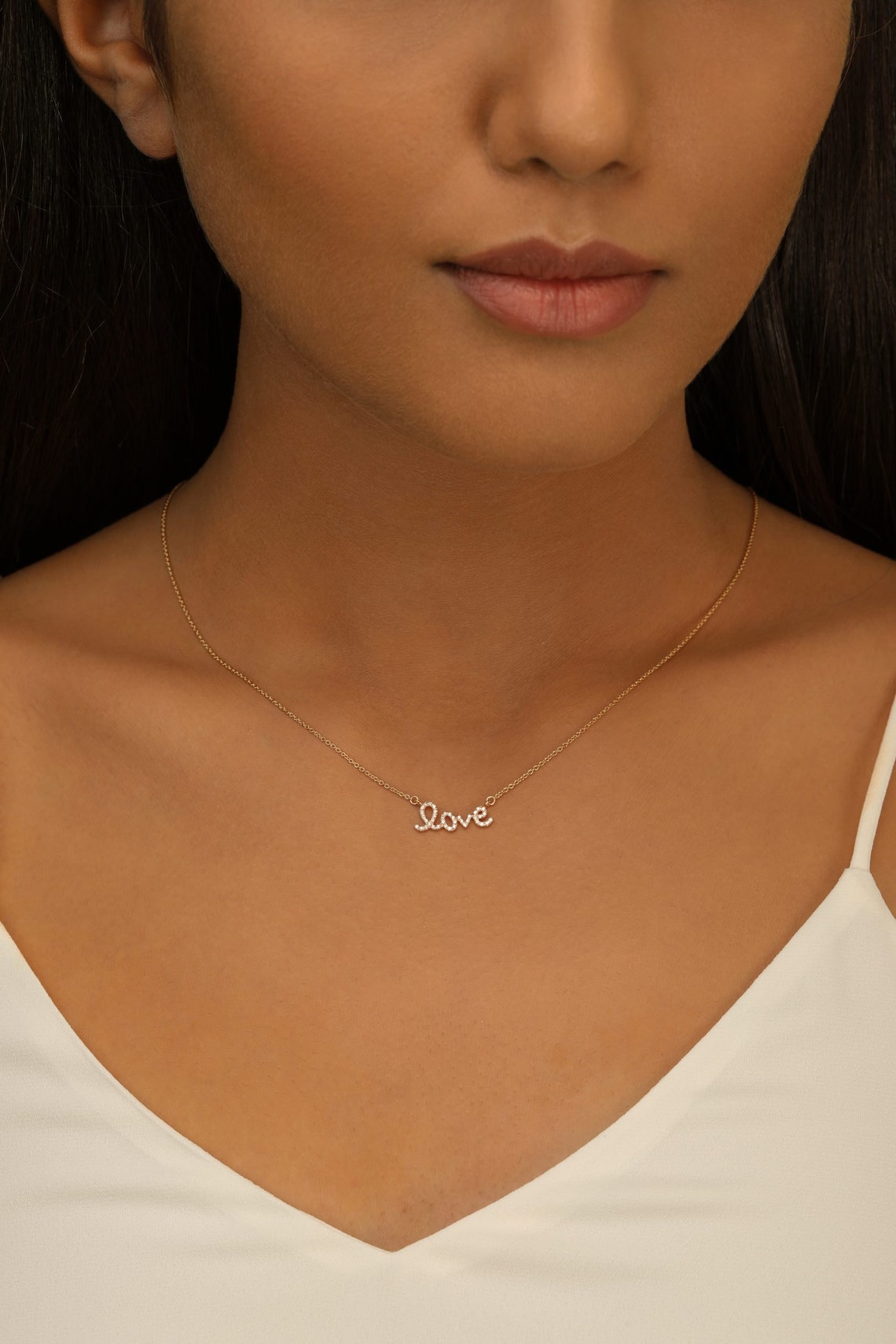 Romantic Love Necklace Gift Love Initial Letters Necklace Etsy