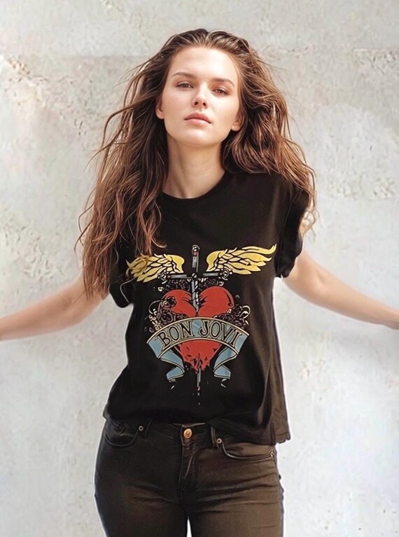 Camiseta bon jovi mujer sale
