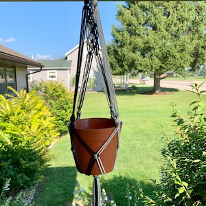 Black & White Macrame Plant Hanger