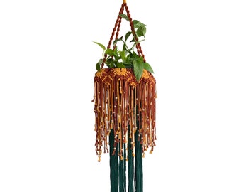 Large Wilted Macrame Sunflower Plant Hanger