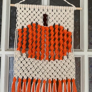 Autumn Fall Orange Pumpkin Macrame Wall Hanging - Etsy