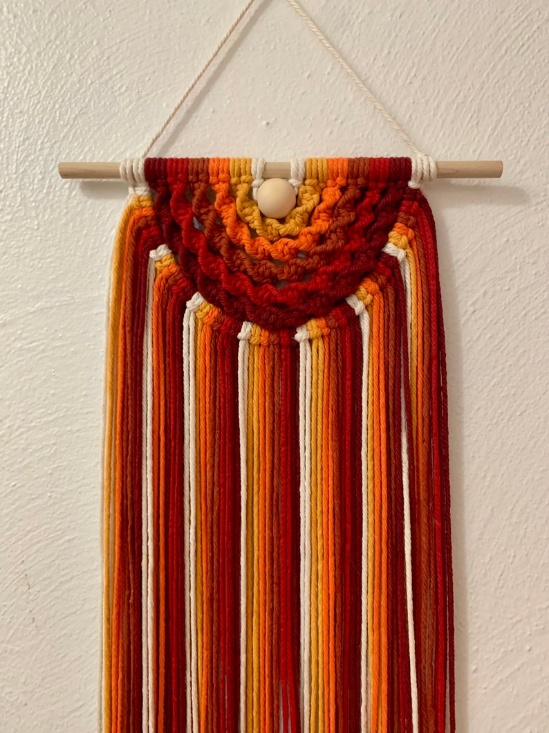 Mittelgroße Makramee Regenbogen Halbkreis Wandbehang Bild 2