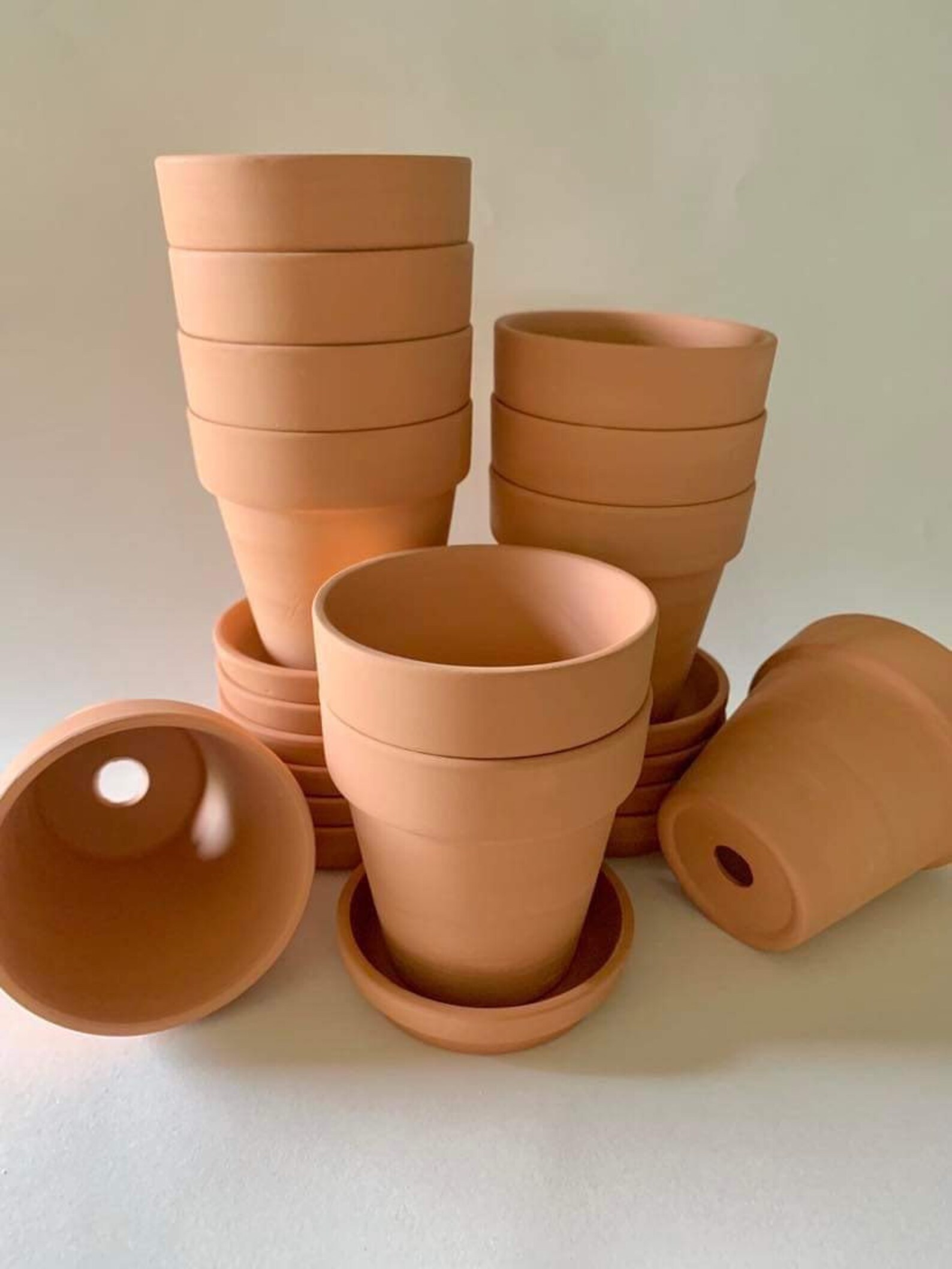 3 Small Mini Terracotta Flower Plant Pot With Tray - Etsy