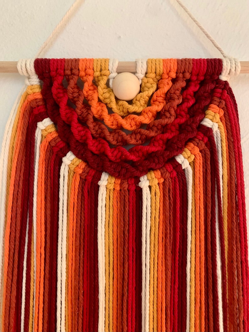 Mittelgroße Makramee Regenbogen Halbkreis Wandbehang Bild 3