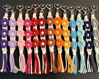 Floral Macrame Key Chain