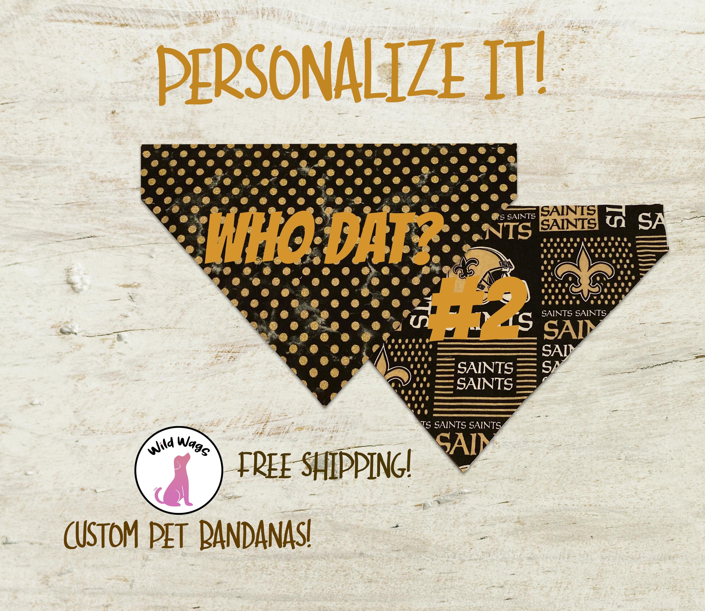 New Orleans Saints Reversible Dog Bandana Football Bandana Etsy