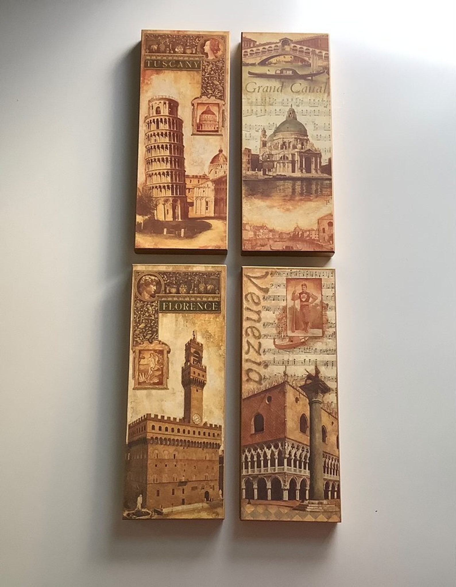 Vintage set of 4 wall decor/ Chinese wall hanging Etsy