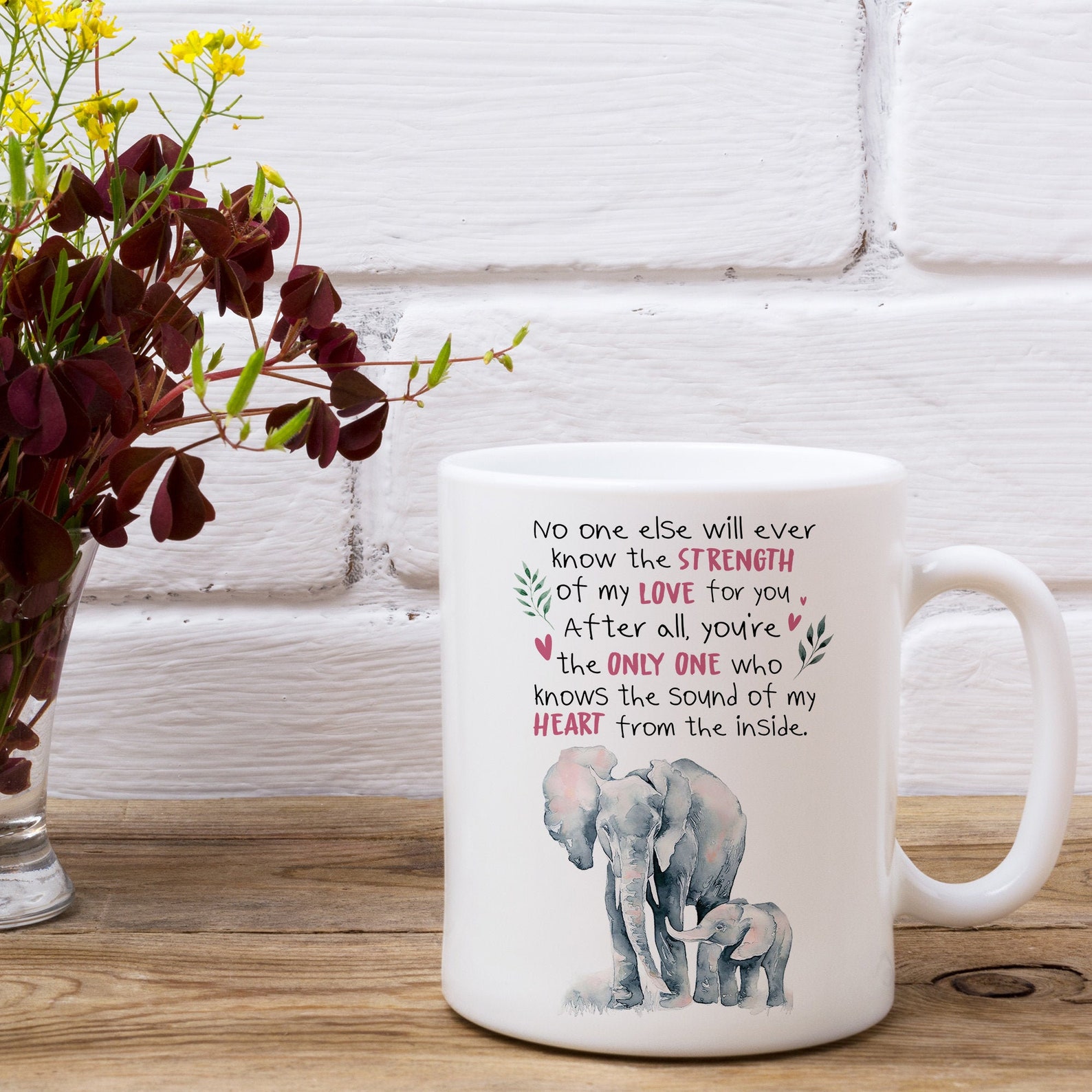 Personalized Elephant And Baby Elephant Mug Custom Elephant Etsy