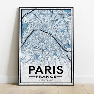 MAPA PARIS - Arte de pared para el hogar - Póster de dibujo - Impresión de regalos