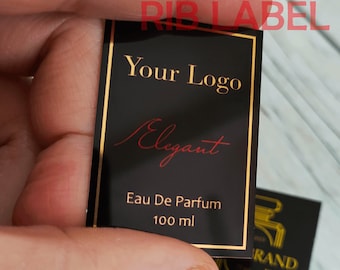 Black Background Metal Perfume Label with Metallic Printing (Customized)