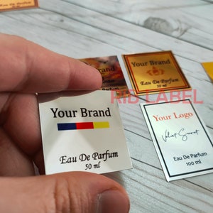 Custom Metal Perfume Label with Back Adhesive (Colored Letters)