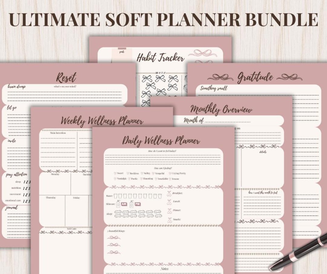 Ultimate Wellness Planner Bundle | 6 Printable Planning Templates ...