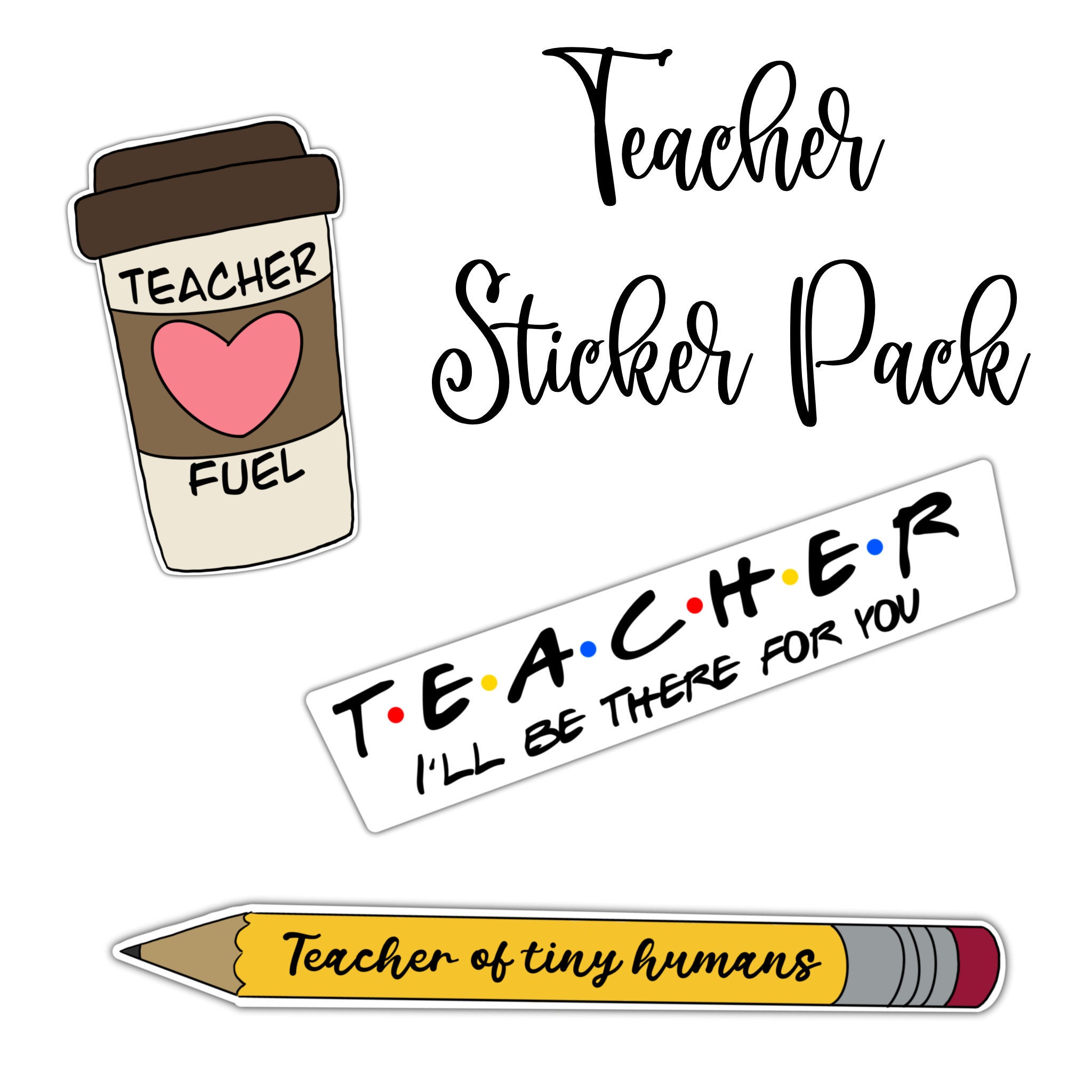 Teacher Stickers Three Pack Vinyl Stickers Etsy