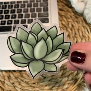 Succulent Clear Vinyl Sticker 3x3in