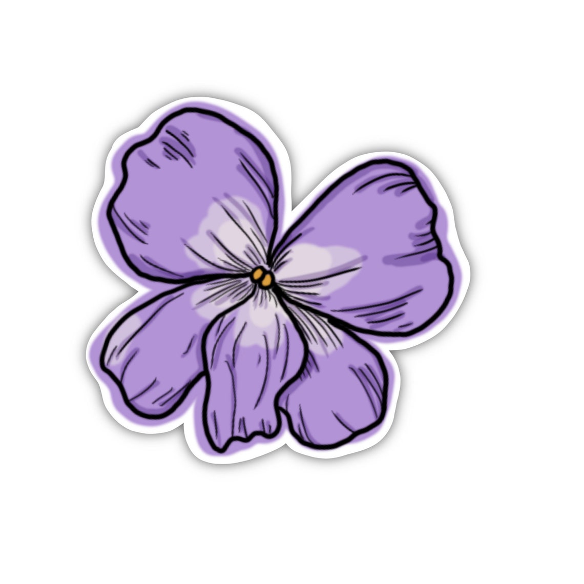 Violet Vinyl Sticker large purple flower sticker Etsy