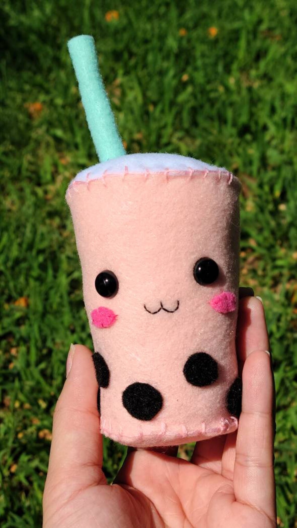 BUBBLE TEA PLUSH felt plushie boba tea milk tea soft Etsy