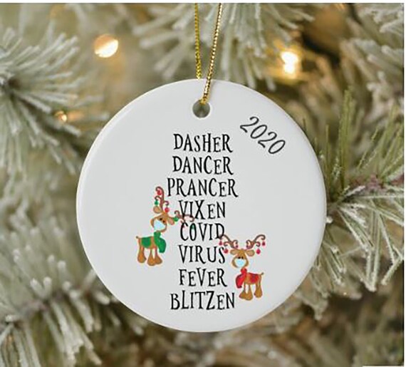 Christmas Funny Reindeer Names 2020 Ceramic Ornament Etsy