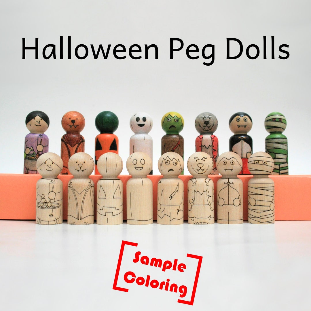 Ensemble de coloriage de poupée Peg les 3 premières années dun petit,  cadeaux pour maman, cadeaux pour enfants, décoration de crèche, poupées de  cheville gravées au laser -  France